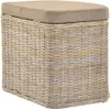 A woven storage ottoman with a cushioned top. Produktbild-Vorschau