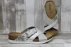 fischer Damen Pantolette beige/silber mit buntem Kreuzband Produktbild-Vorschau 2