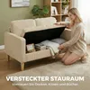 HOMCOM Sofa 2 Sitzer Couch mit 2 Wurfkissen, Stauraum Produktbild-Vorschau 4