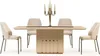 Weiße Edle Esszimmer Gruppe Designer Edelstahl Tisch  x6 Produktbild-Vorschau 6