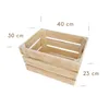 A wooden crate with dimensions indicated by measurement lines and text. Produktbild-Vorschau