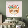 MuchoWow® Wandteppich Wandbehang Faultier - Blumen - Produktbild-Vorschau 4