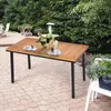 COSTWAY Gartentisch Esstisch mit Schirmloch, Terrassentisch Produktbild-Vorschau 1