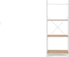 Bücherregal Haldor 60,5 x 150 x 36 cm MDF Stahl Weiß Natur Produktbild-Vorschau 1