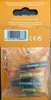 The back of a retail package for electrical connectors, showing product details and a clear plastic bag containing the connectors. Produktbild-Vorschau