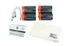 A collection of rechargeable batteries, a charging cable, and a small instruction booklet are laid out on a white background. Náhled obrázku produktu