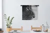 MuchoWow® Wandteppich Wandbehang Tierprofil Löwe in schwarz Produktbild-Vorschau 3