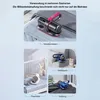 Collage showing a handheld vacuum cleaner being used in different scenarios: on a mattress, on a sofa, in a crib, and on clothes. Produktbild-Vorschau