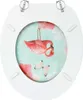vidaXL Toaletní sedátko s poklopem MDF Flamingo Design Náhled obrázku produktu 5