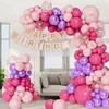 Ghirlanda di palloncini farfalle rosa viola 1° compleanno Anteprima dell’immagine prodotto 5