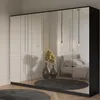 Kleiderschrank zum Schlafzimmer für Kleidung mit Spiegel, Höhe: 200cm, Breite: 240 cm, schwarz Produktbild-Vorschau