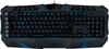 A top-down view of a black gaming keyboard with blue backlighting. Produktbild-Vorschau