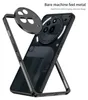 A black phone case with a metal frame is shown on a white background. The phone case is partially disassembled, showing its internal components and a separate metal ring for camera protection. Náhled obrázku produktu