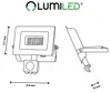 LUMILED LED vonkajší reflektor 100 W s pohybovým senzorom, Náhľad obrázku produktu 8