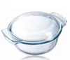 A clear glass casserole dish with a lid, presented on a white background. Produktbild-Vorschau
