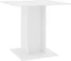 A white dining table with a pedestal base, shown from a front-side angle against a white background. Produktbild-Vorschau