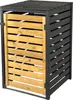 dobar Mülltonnenverkleidung 120 L, schwarz-braun, Produktbild-Vorschau 4