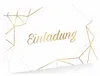 10 Klapp-Einladungskarten Linien Gold inkl. 10 weißen Produktbild-Vorschau 2