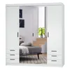 AX LIVING Weiß Kleiderschrank mit Spiegel Storicos 4T6S Produktbild-Vorschau 2