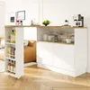 A modern kitchen or dining area with a white bar cart and cabinet unit. Náhled obrázku produktu