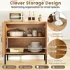Credenza KOMFOTTEU con 2 ante in rattan, mobile da cucina Anteprima dell’immagine prodotto 5