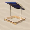 Sandkasten Blau Buddelkiste Holz Box Dachabdeckung Produktbild-Vorschau 5
