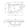 Skizze der Badewanne mit Maßangaben in 900x1600 mm  Produktbild-Vorschau