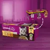 A product shot of Whiskas cat food packaging, with a smaller box floating above and connected by a dashed line. Produktbild-Vorschau