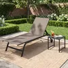 COSTWAY Sonnenliege mit Rollen & Tisch, Gartenliege bis Produktbild-Vorschau 2