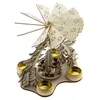 A wooden Christmas pyramid with four tealight holders. Produktbild-Vorschau