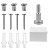 A collection of mounting hardware, including screws, wall plugs, and a specialized bolt, arranged on a white background. Náhľad obrázku produktu