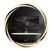 A modern bathroom with a black bathtub and a marble-patterned artwork on the wall. Anteprima dell’immagine prodotto