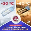 Collage showing batteries in extreme temperatures (cold and hot) with text highlighting their reliability. Produktbild-Vorschau