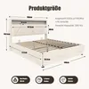 A diagram showing the dimensions and features of a bed frame. Náhled obrázku produktu