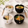 4er Set Soft Ramenschalen 500ml Schwarz & Weiß mit Produktbild-Vorschau 4