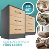 CASARIA® Nachttisch 2er Set 54x39x28cm Holz 3 Schubladen Produktbild-Vorschau 6