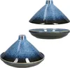 Tajine Steingut blau schwarz Schale mit Deckel Ofenform Produktbild-Vorschau 4