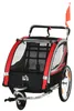 HOMCOM 2-in-1 kinderfietsaanhanger, kinderwagen, rood+zwart Productafbeelding-voorbeeld 1