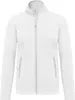 A white fleece jacket with a zipper is shown against a white background. Produktbild-Vorschau