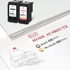 Two ink cartridges are shown on a stack of paper, with a printer illustration and marketing text. Produktbild-Vorschau
