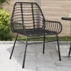 vidaXL Gartenstühle 2 Stk. Schwarz Poly Rattan Produktbild-Vorschau 2