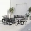 home24 Loungeset - 3-teilig - Eisen / Webstoff - Grau / Produktbild-Vorschau 1