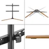 A collage of four images showing different aspects of a TV stand. Náhled obrázku produktu