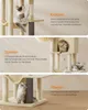A collage of three images showcasing a cat tree with different features and activities for cats. Produktbild-Vorschau