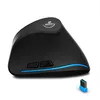 A black vertical wireless gaming mouse with a blue LED strip and a USB receiver. Náhled obrázku produktu