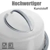 BigDean Kuchen Transportbox Rund in Pastell Grau – mit Produktbild-Vorschau 2