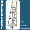 Regal Leiterregal Holz Wandregal Bücherregal für Küche Produktbild-Vorschau 2