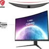 A curved MSI gaming monitor is displayed with a graphic overlay indicating its features. Produktbild-Vorschau