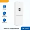 A white refrigerator with icons and text describing its features. Produktbild-Vorschau