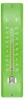 A green thermometer showing temperature in Celsius and Fahrenheit. Produktbild-Vorschau